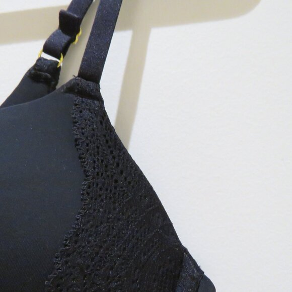 PEPPER Lace Lift Up Bra in Black Minimalist Comfort - Women's Size 38AA - Picture 4 of 13